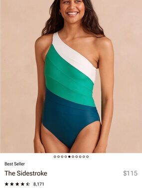 summersalt Sidestroke Colorblock One-Piece Swimsuit in Teal & Navy